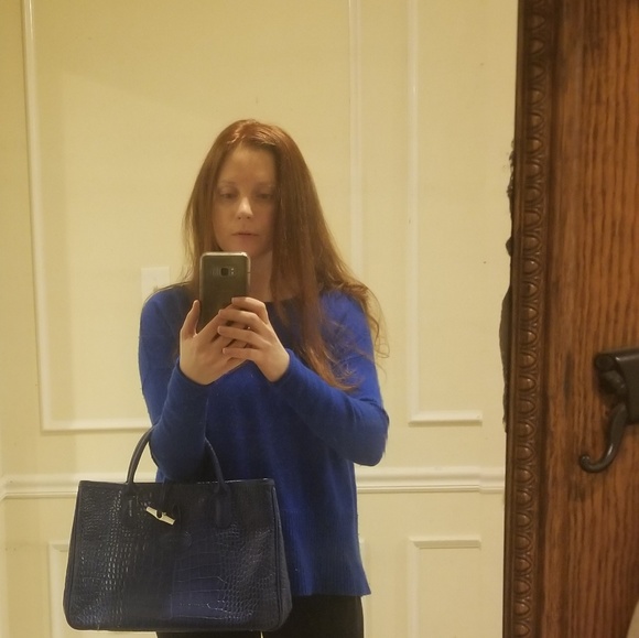 Longchamp Roseau Black Croc Embossed Tote Bag - Picture 6 of 6